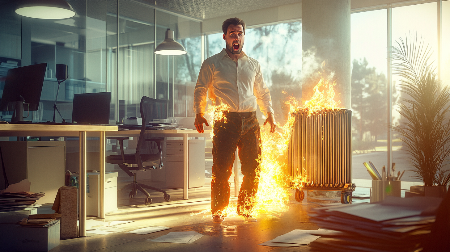 A Man's Troubled Office: Pants on Fire!