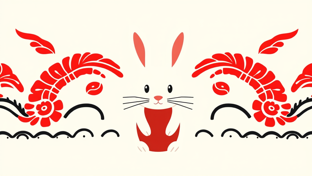 A Maori-Designed Easter Bunny on White Background
