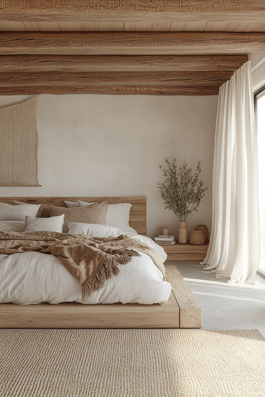 A Minimalist Earthy Bedroom with Natural Elements