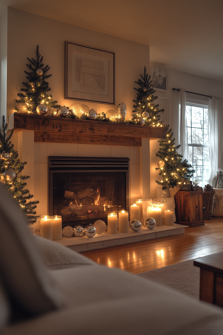 A Minimalist Holiday Fireplace: Simple Elegance