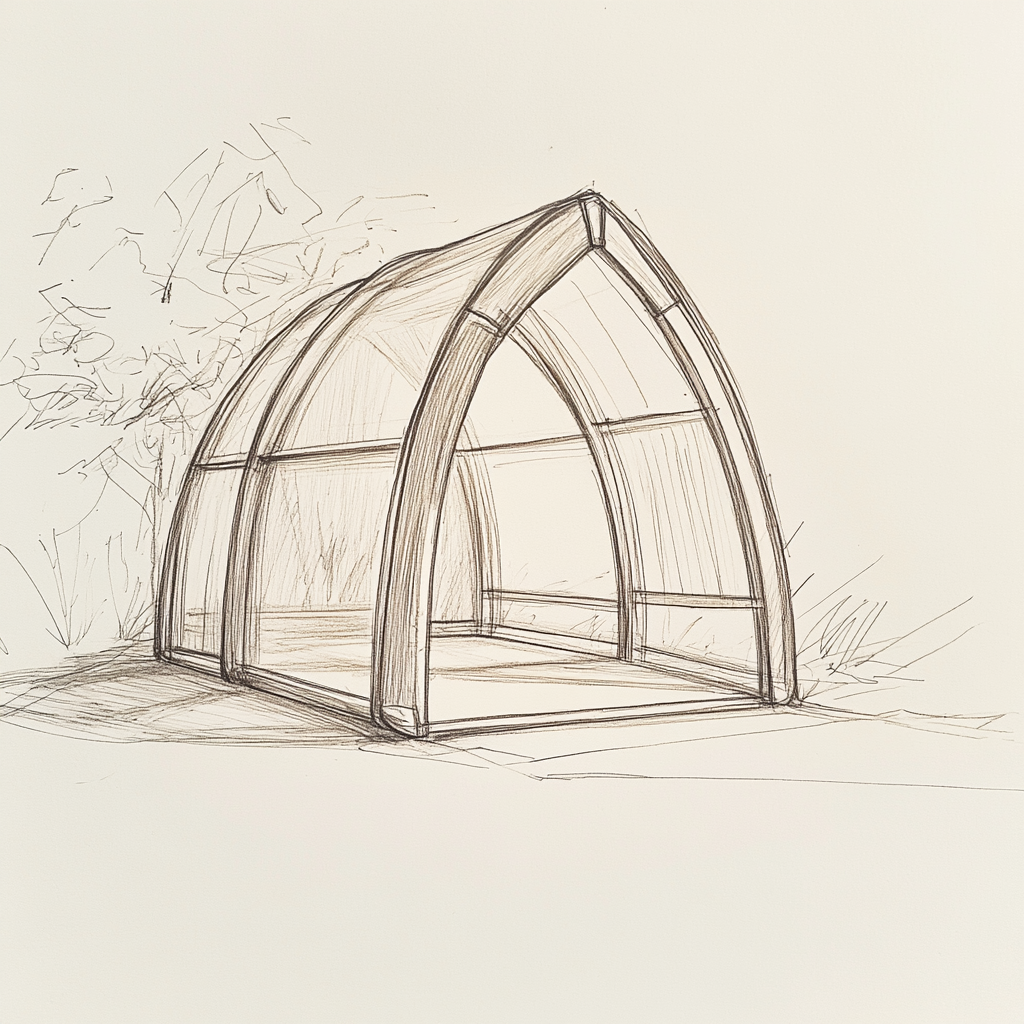 A Minimalist Rem Koolhaas Star Gazing Shelter Sketch