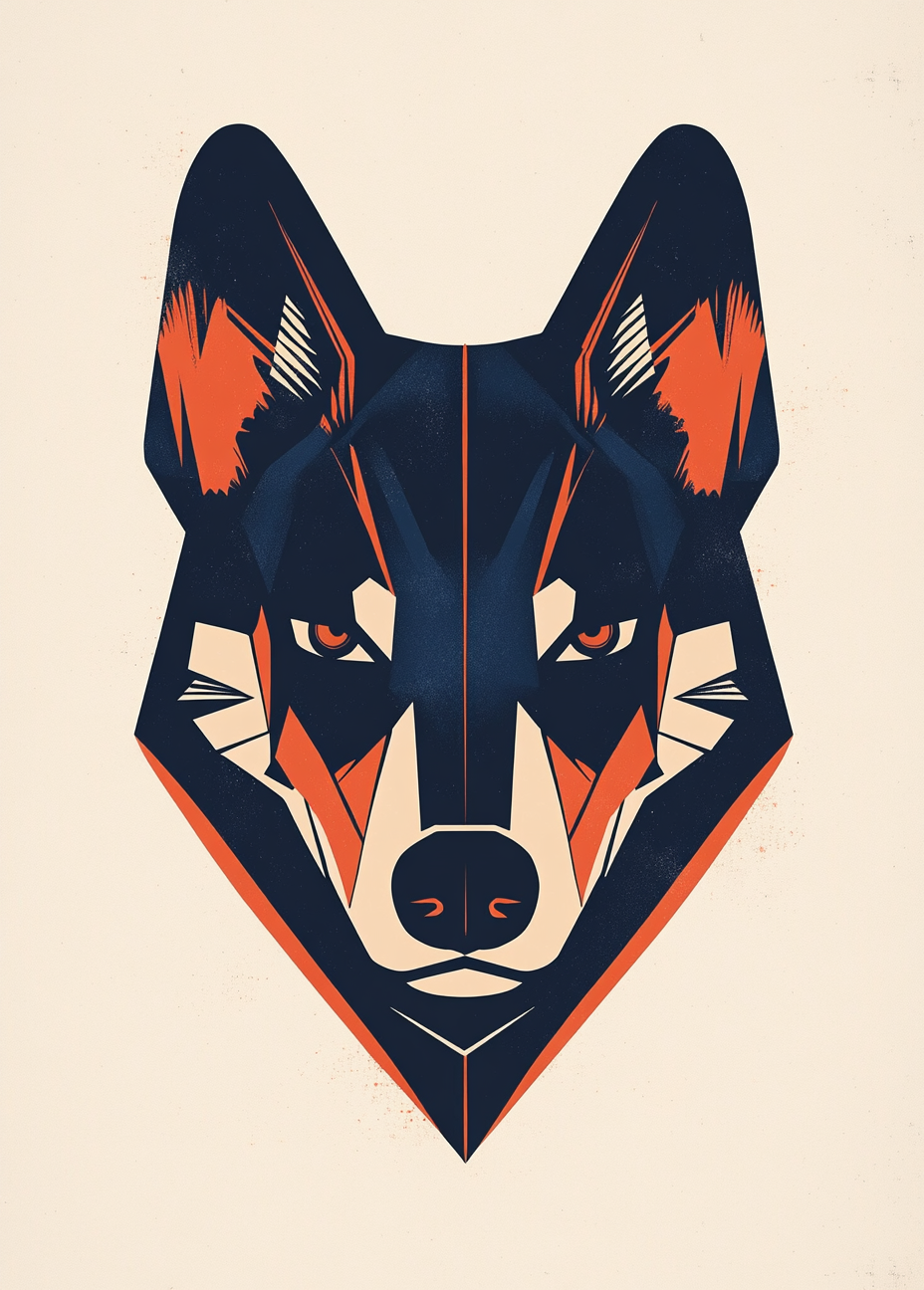 A Minimalistic Huskie Head Illustration