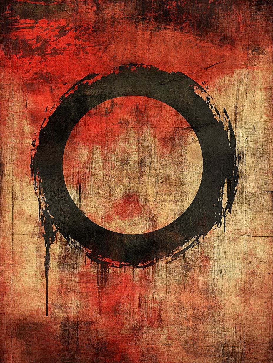 A Mixed Media Enso Zen Circle Painting