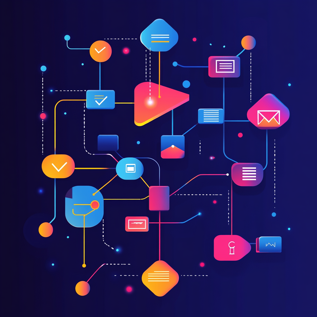 A Modern, Sleak Decision Flowchart with Vibrant Gradients