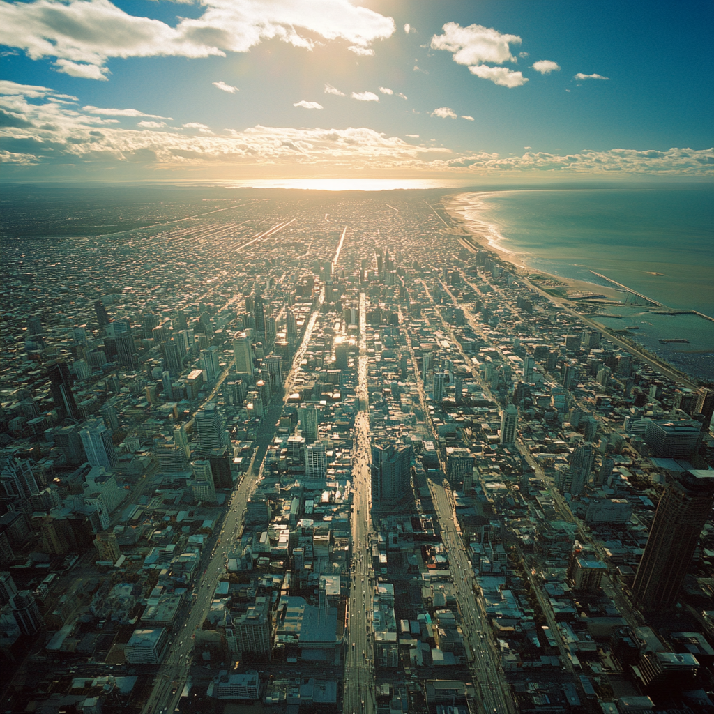 A Modern City with Skyscrapers in New Zealand