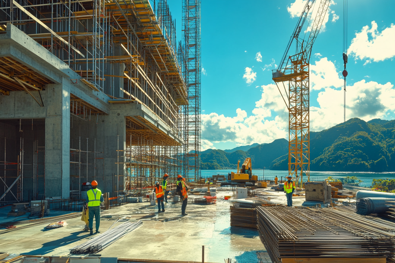 A Modern Resort Hotel Under Construction in Japan