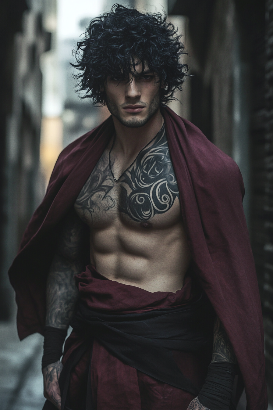 A Mysterious Young Man with Dark Magic Tattoos