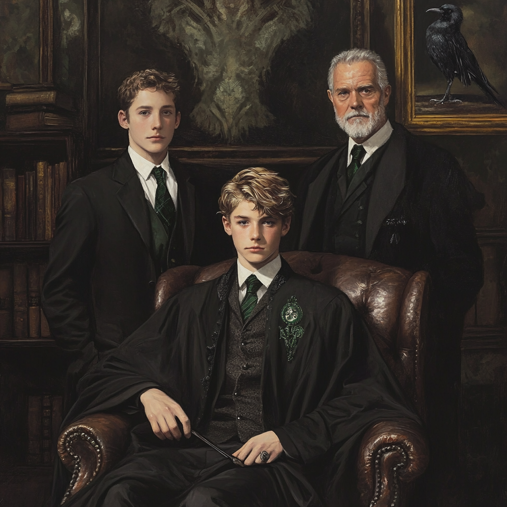 A Noble Family Portrait in an Elegant Setting