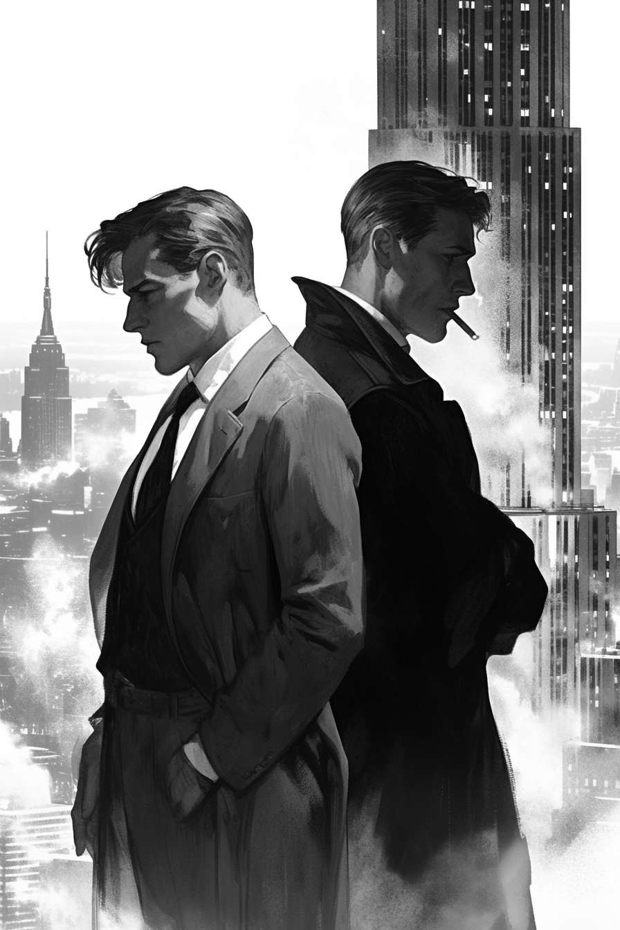 A Noir Novel Cover: Smoky Steampunk New York