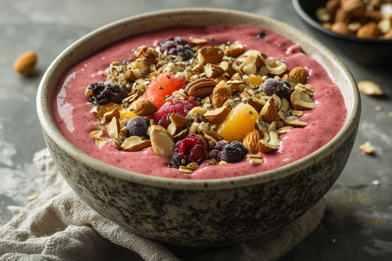 A Nutritious Smoothie Bowl with Fruits