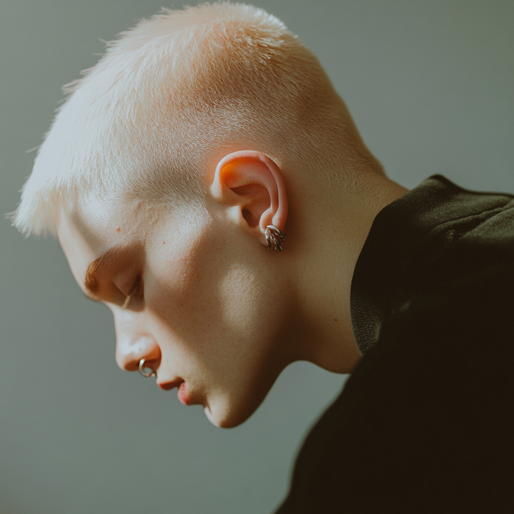 A Pale Young Man with Piercings