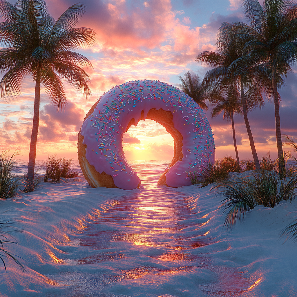 A Path through Icing Arch at Sunset Beach