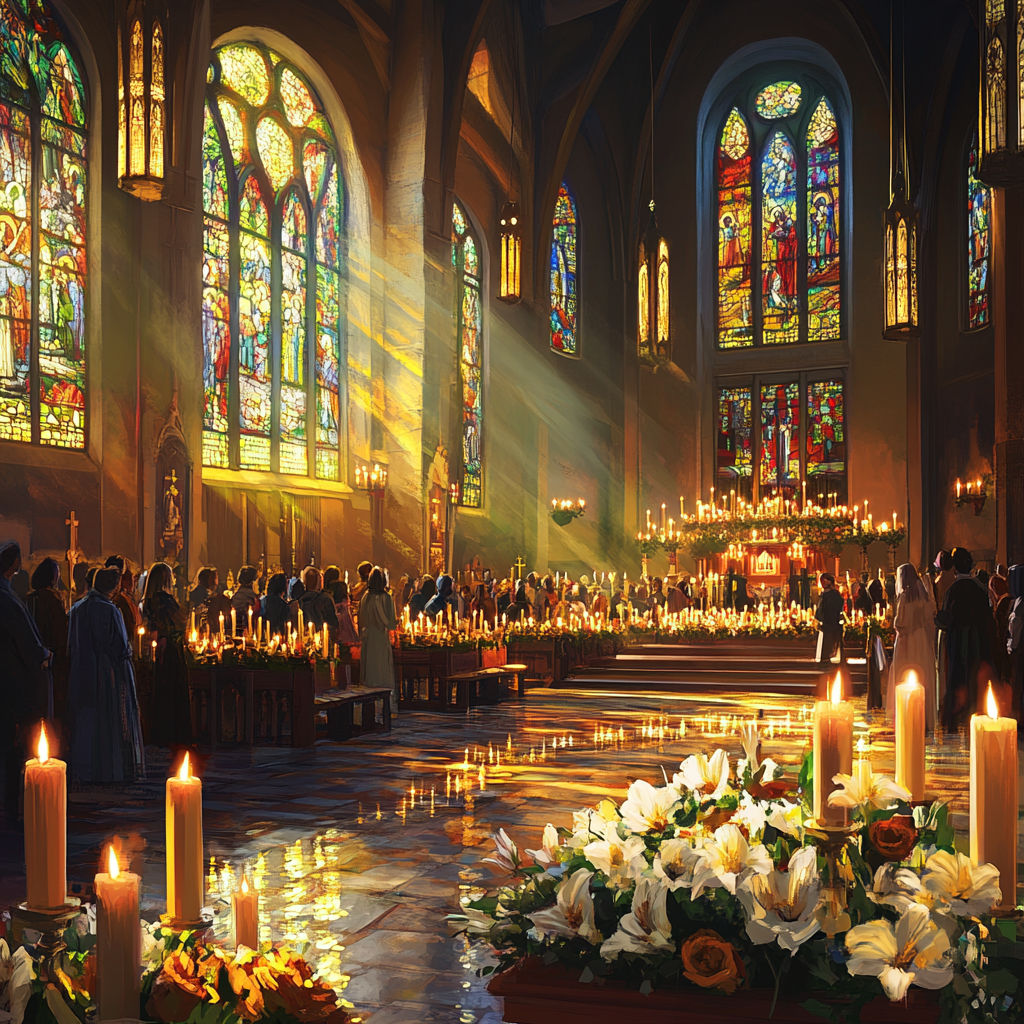 A Peaceful All Saints’ Day Church Scene