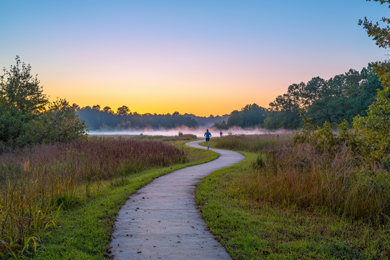 A Peaceful Sunrise Trail for Runners