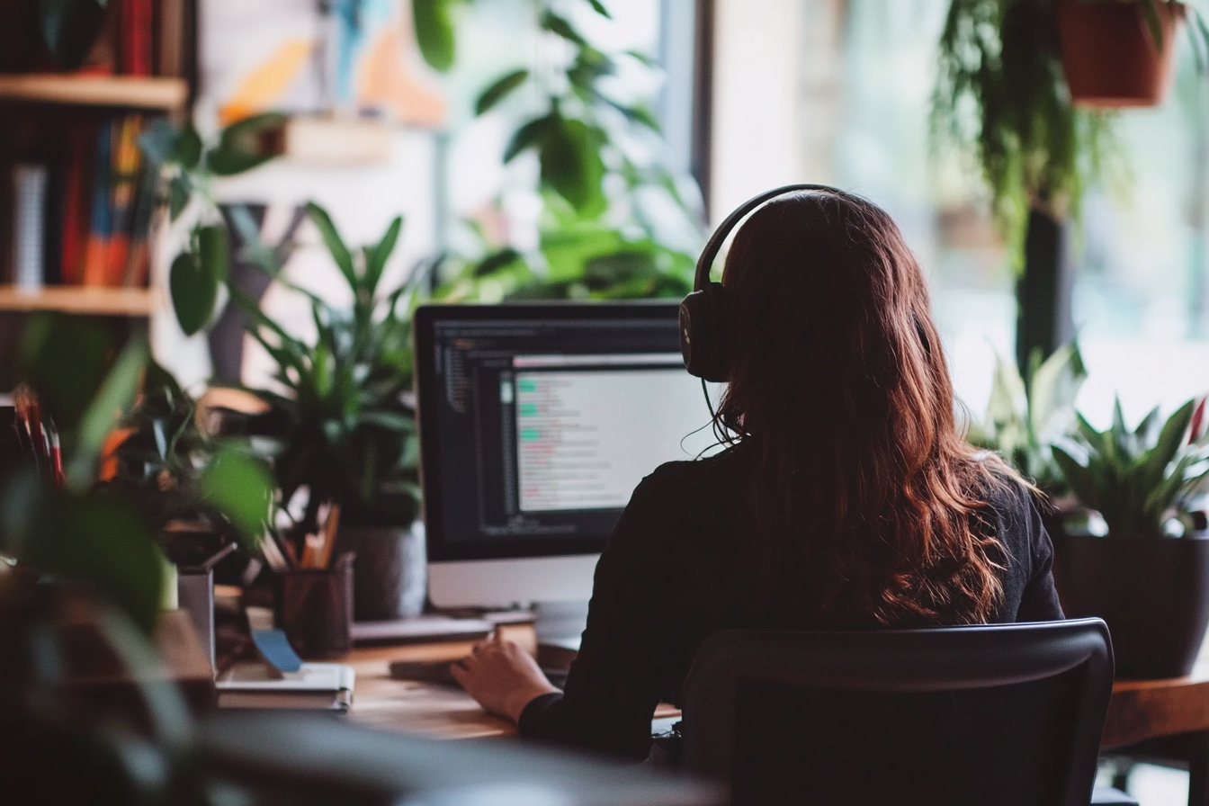 A Person Working in an Office Remotely