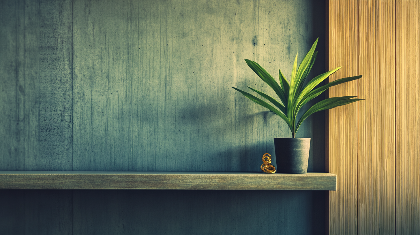 A Plant on Athlete's Shelf in Modern Chinese Apartment