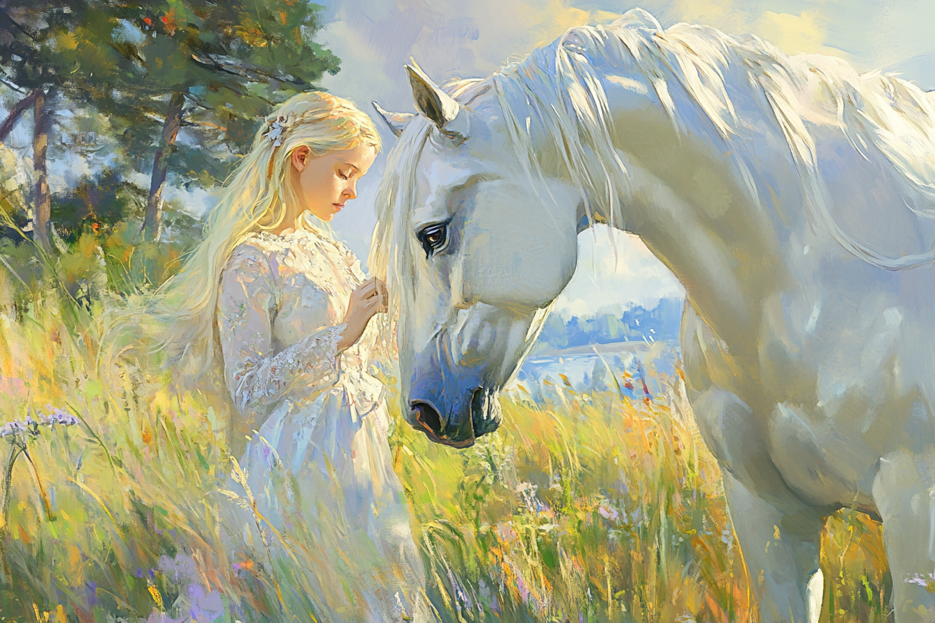 A Portrait of a Young Woman and Her Horse