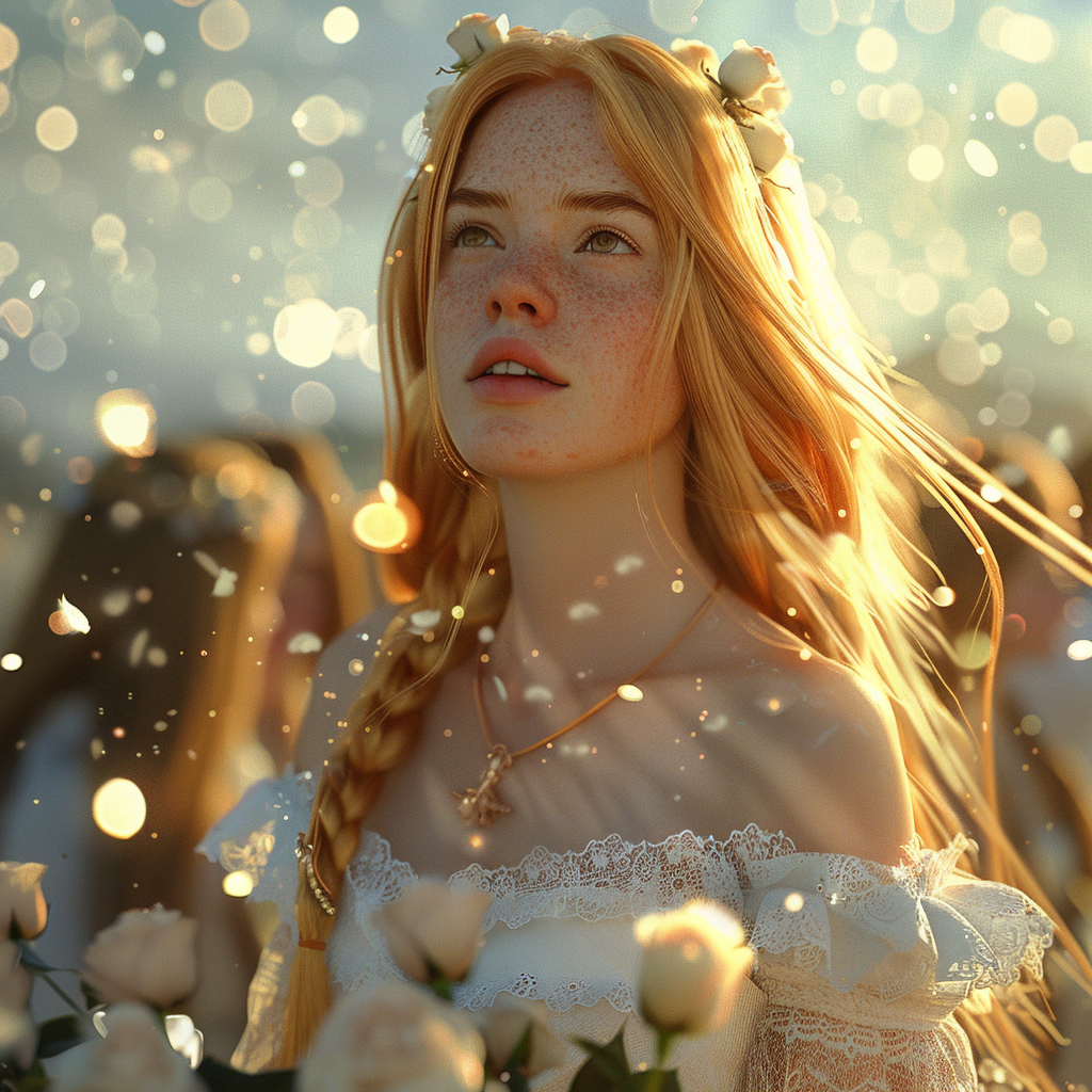 A Princess Casting Light Spells on Beach