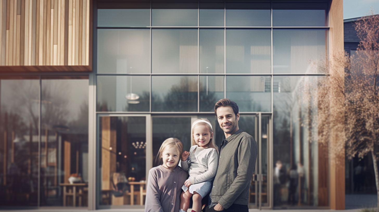 A Proud Family Before Their Eco-friendly Business