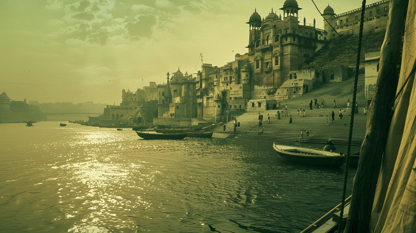 A Quayside in India, 1400s, Movie-like