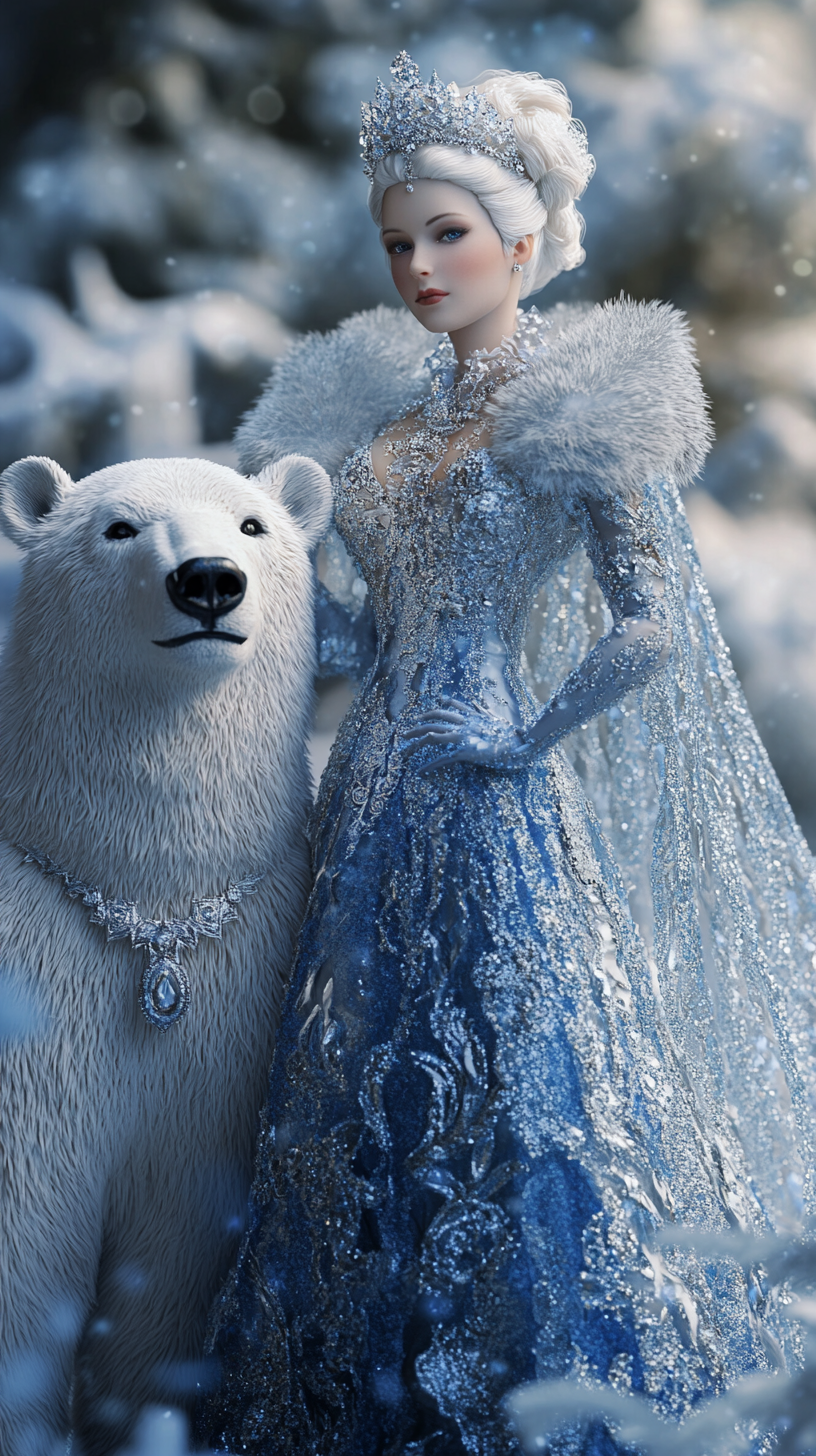 A Queen and Her Polar Bear Companion