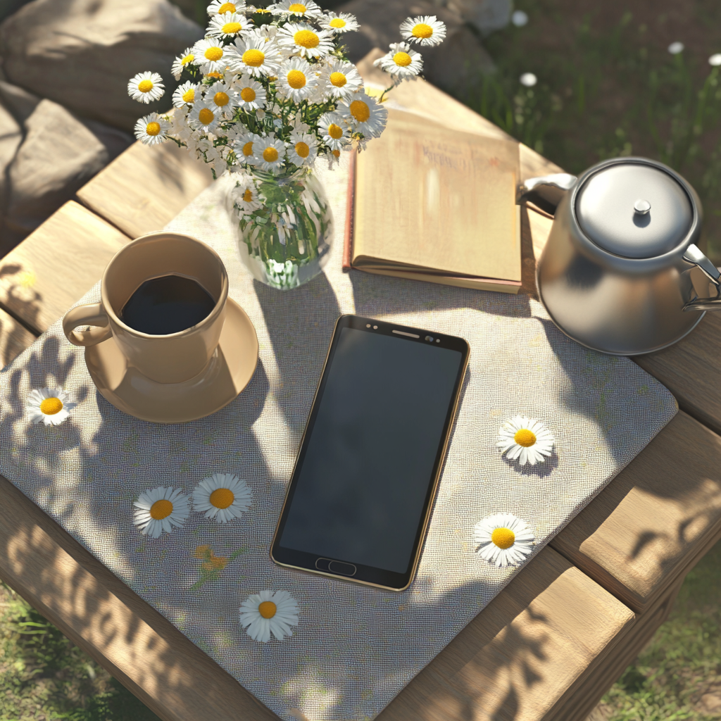 A Realistic View of Samsung Galaxy on Camping Table.