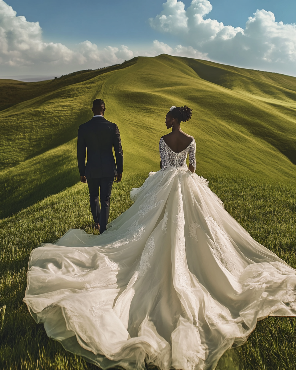 A Realistic Wedding Photo of Rwandan Couple.