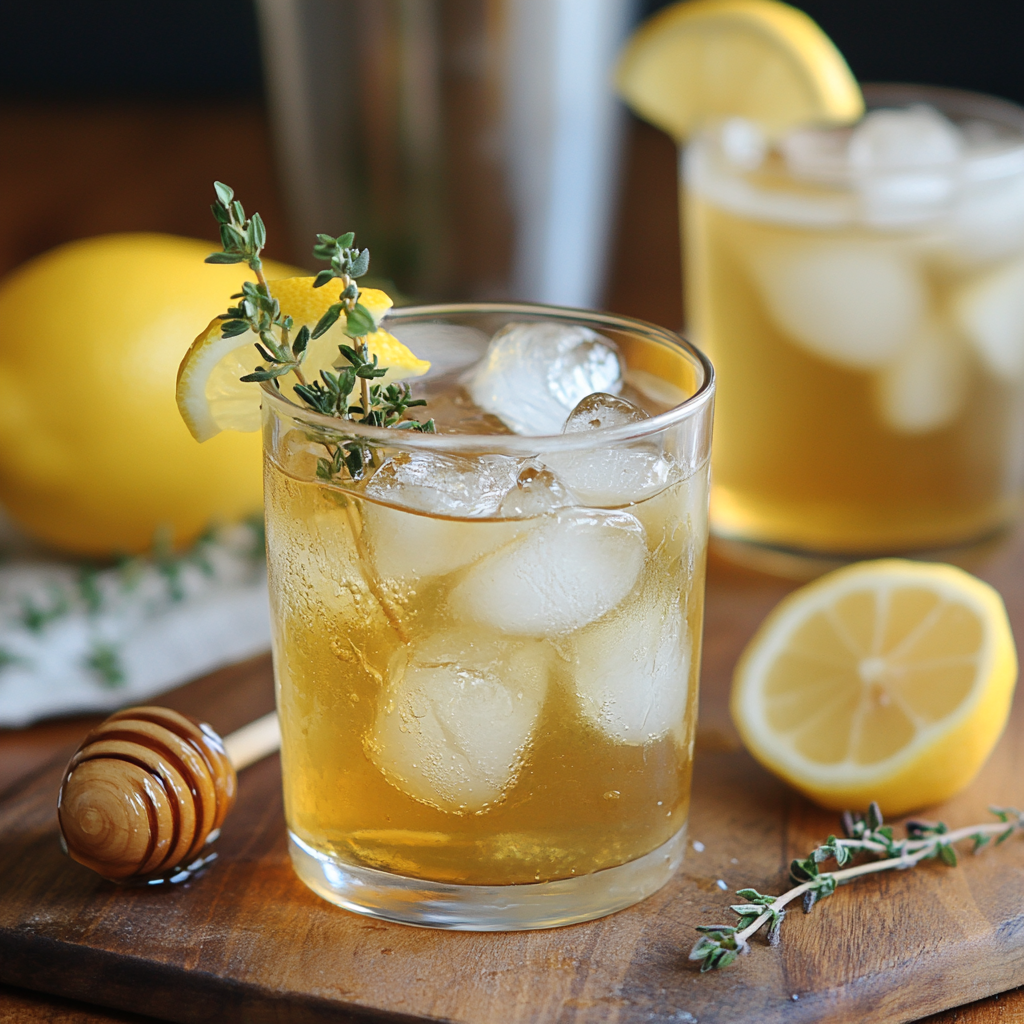 A Refreshing Honey Bee Cocktail with Bourbon