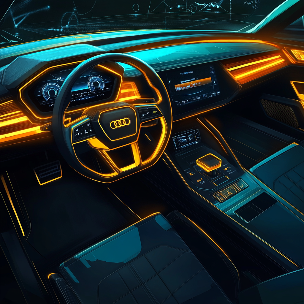 A Retro-Futuristic Audi TT Interior Sketch