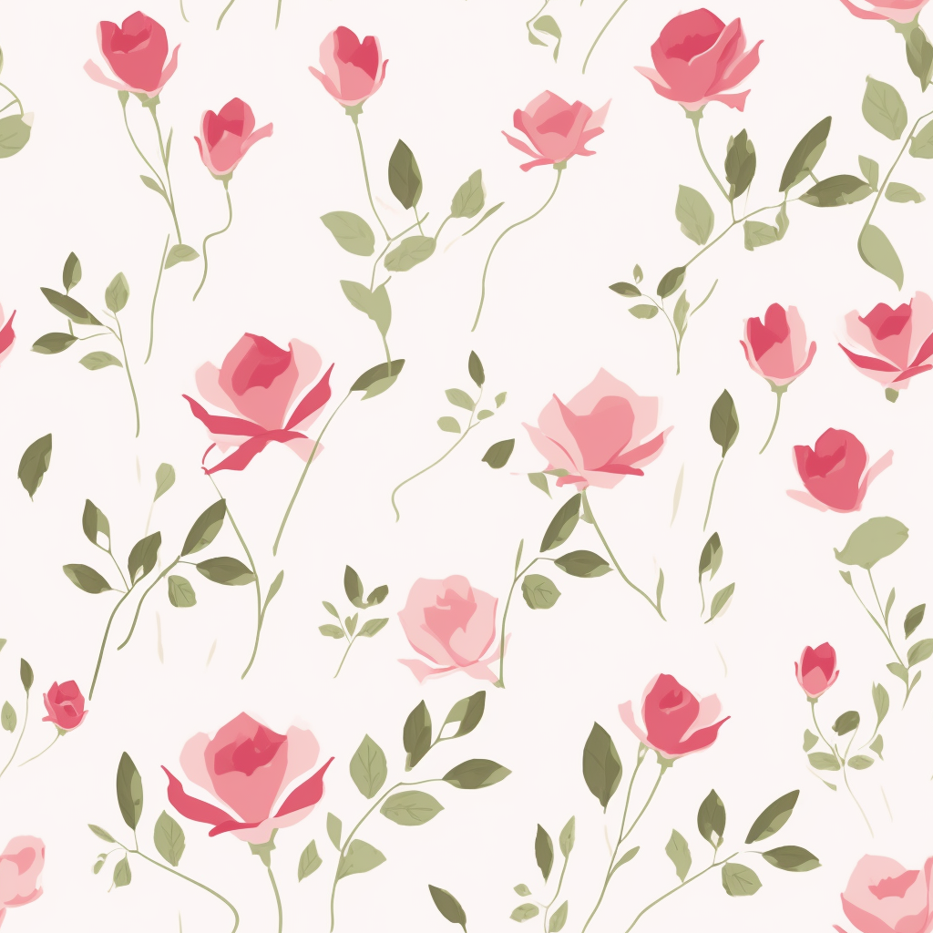 A Romantic Roses Pattern with Anime Style