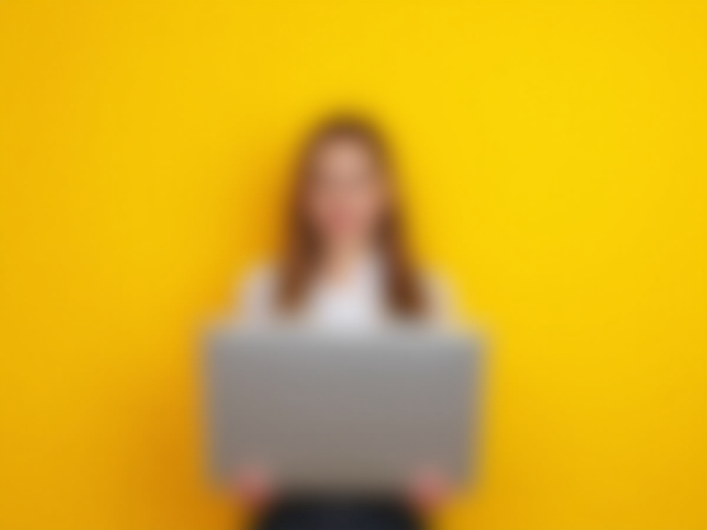 A Sales Rep Presenting Product on Yellow Background