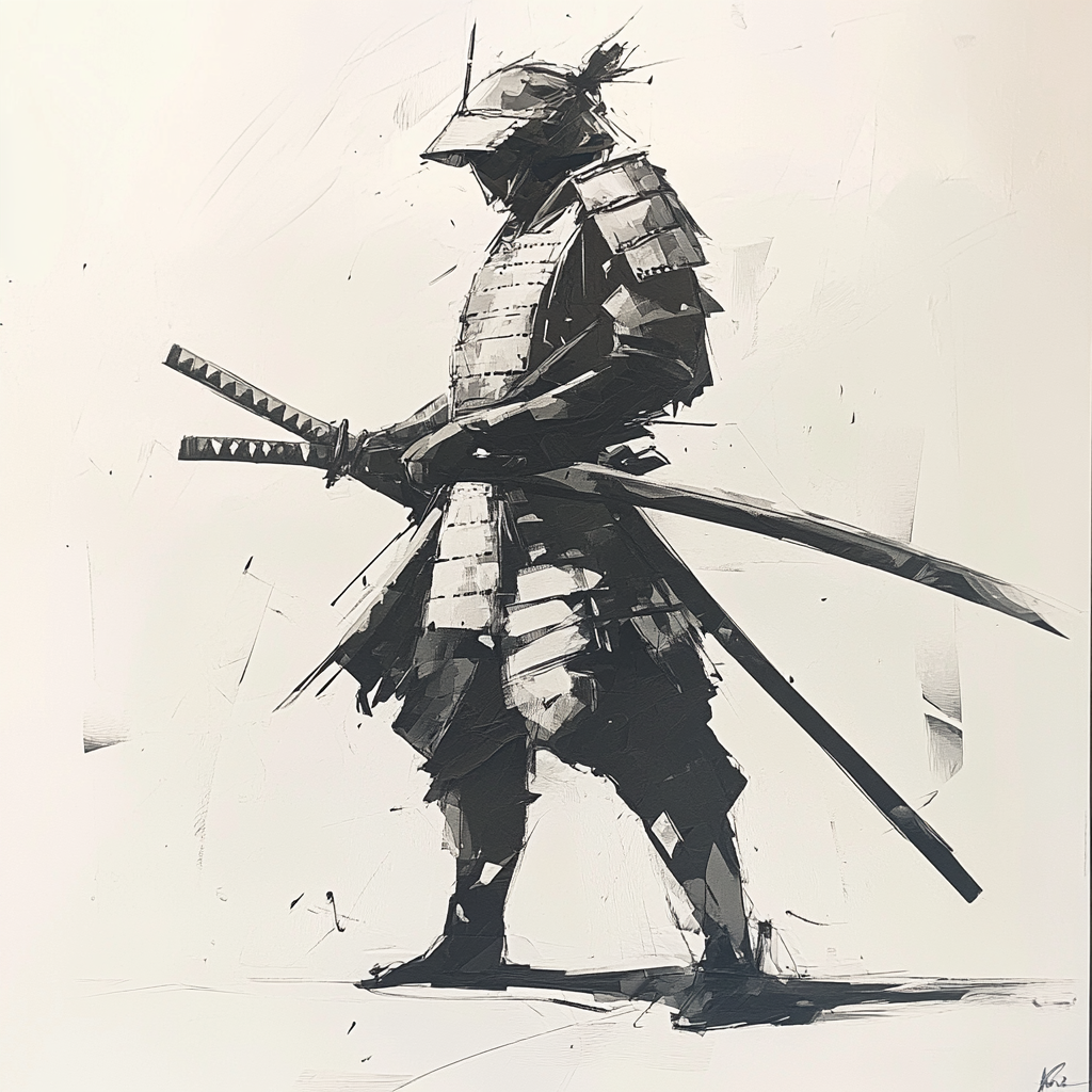 A Samurai in Black and White