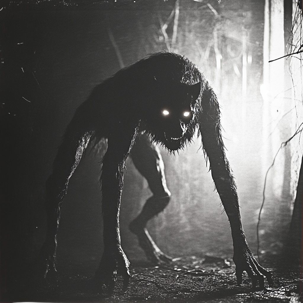 A Scary Werewolf in Dark Forest