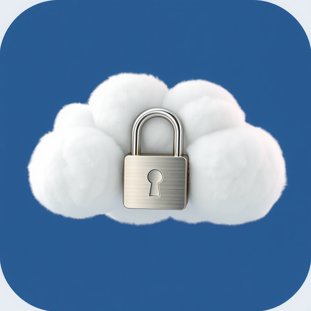 A Secure Cloud Storage Logo with Lock Symbol.