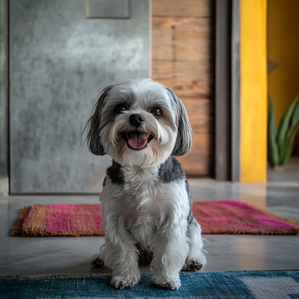 A Shih Tzu in Heroic Pose at Home