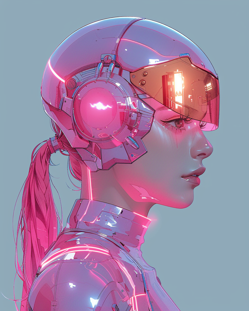 A Shiny Disco Ball Robot with Ponytails