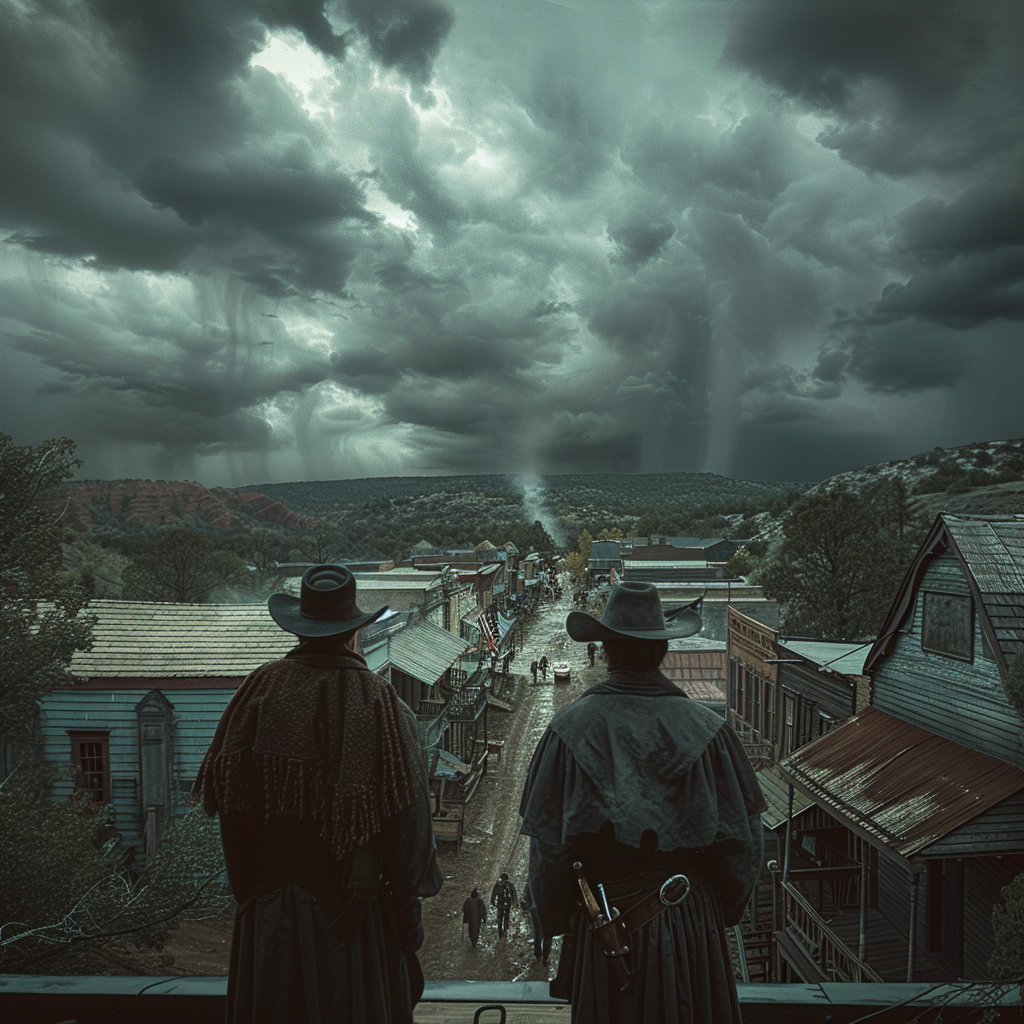 A Showdown in a 1880s Western Frontier Town