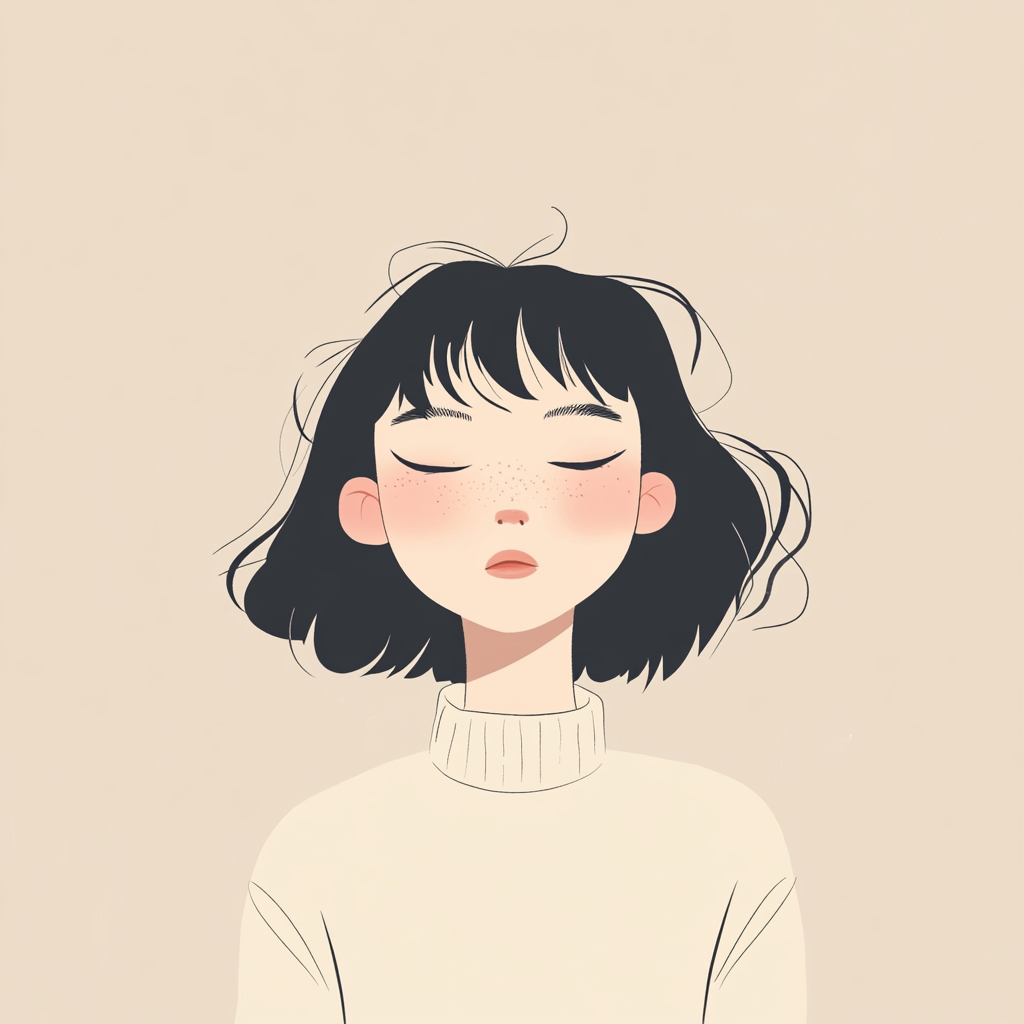 A Simple, Calm Character in Japanese Style