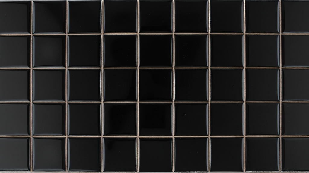 A Single Glossy Black Square Tile