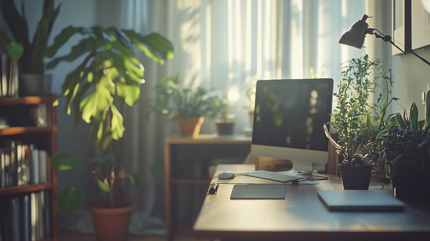 A Small Apartment Room with Plants and Light