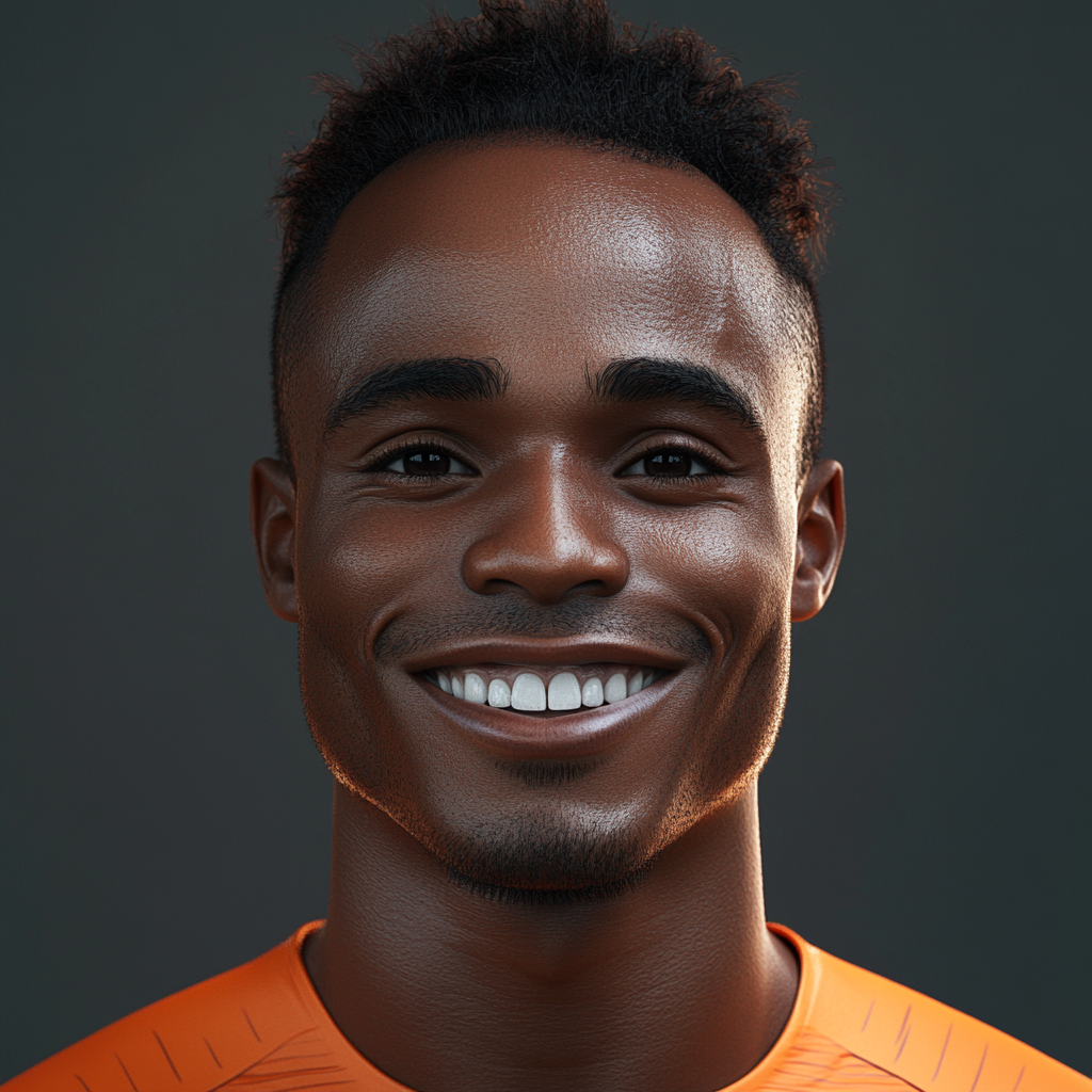 A Smiling Dutch-Curacaoan Soccer Player Portrait