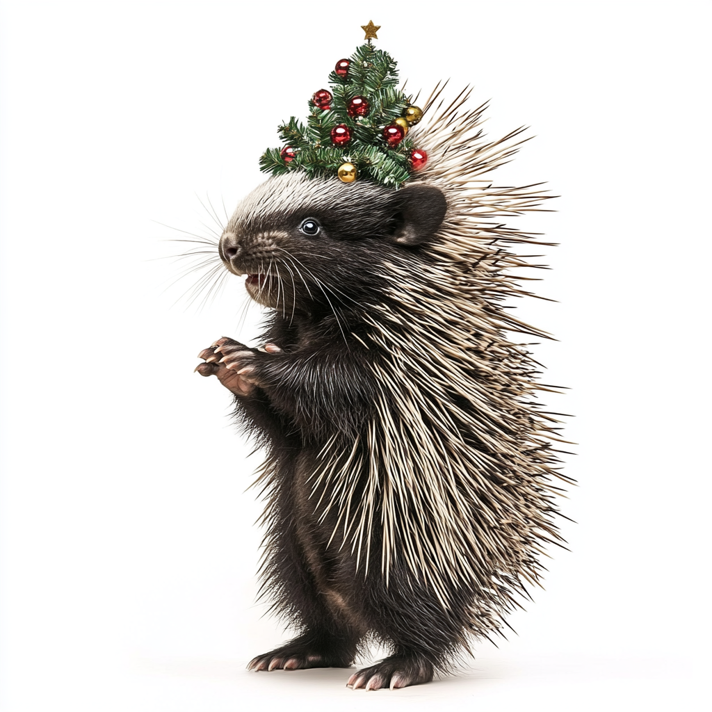 A Smiling Porcupine with Decorated Quills