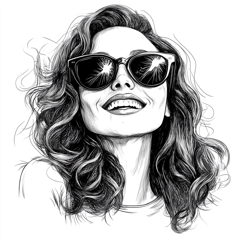 A Smiling Woman in Prada Sunglasses