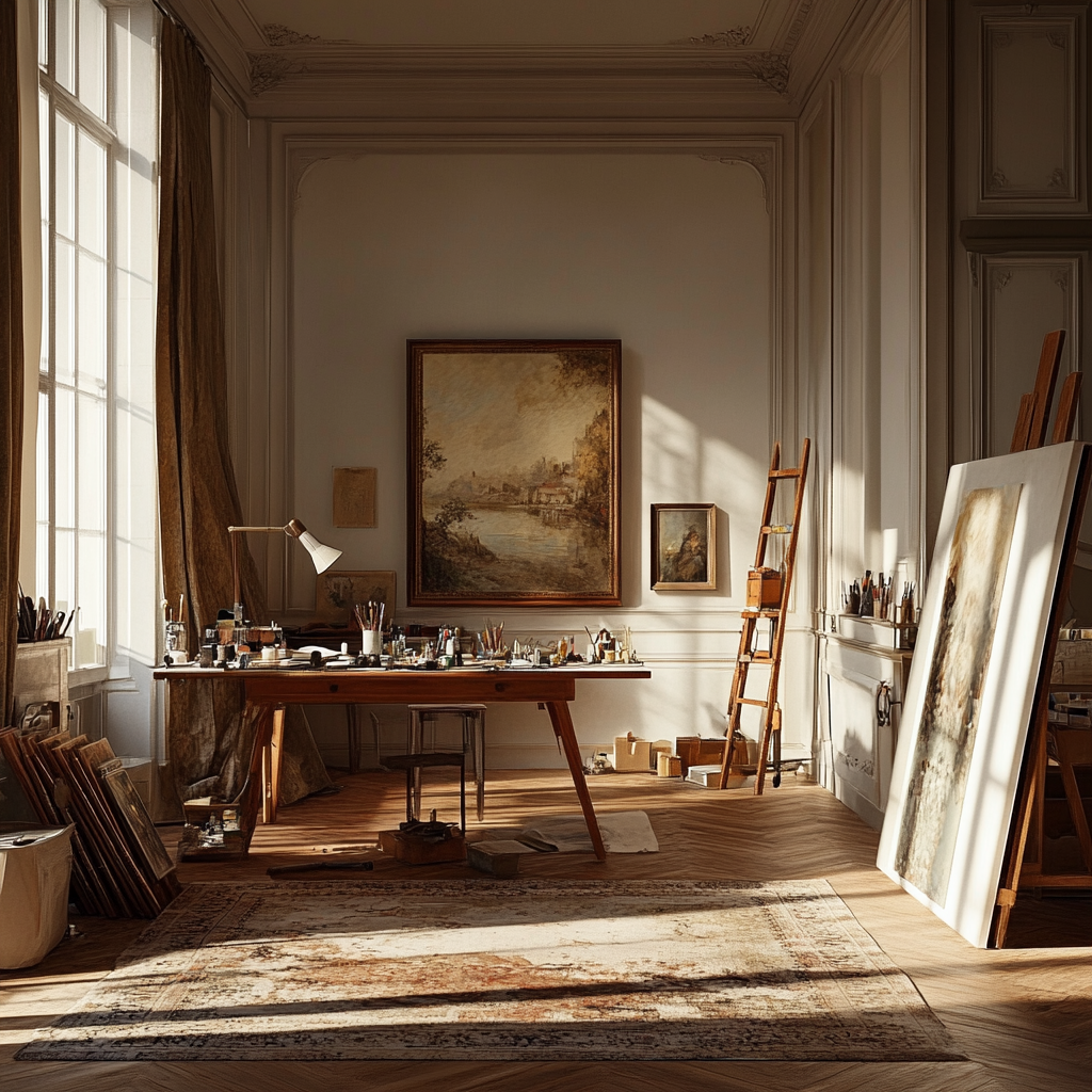 A Sophisticated European Art Studio