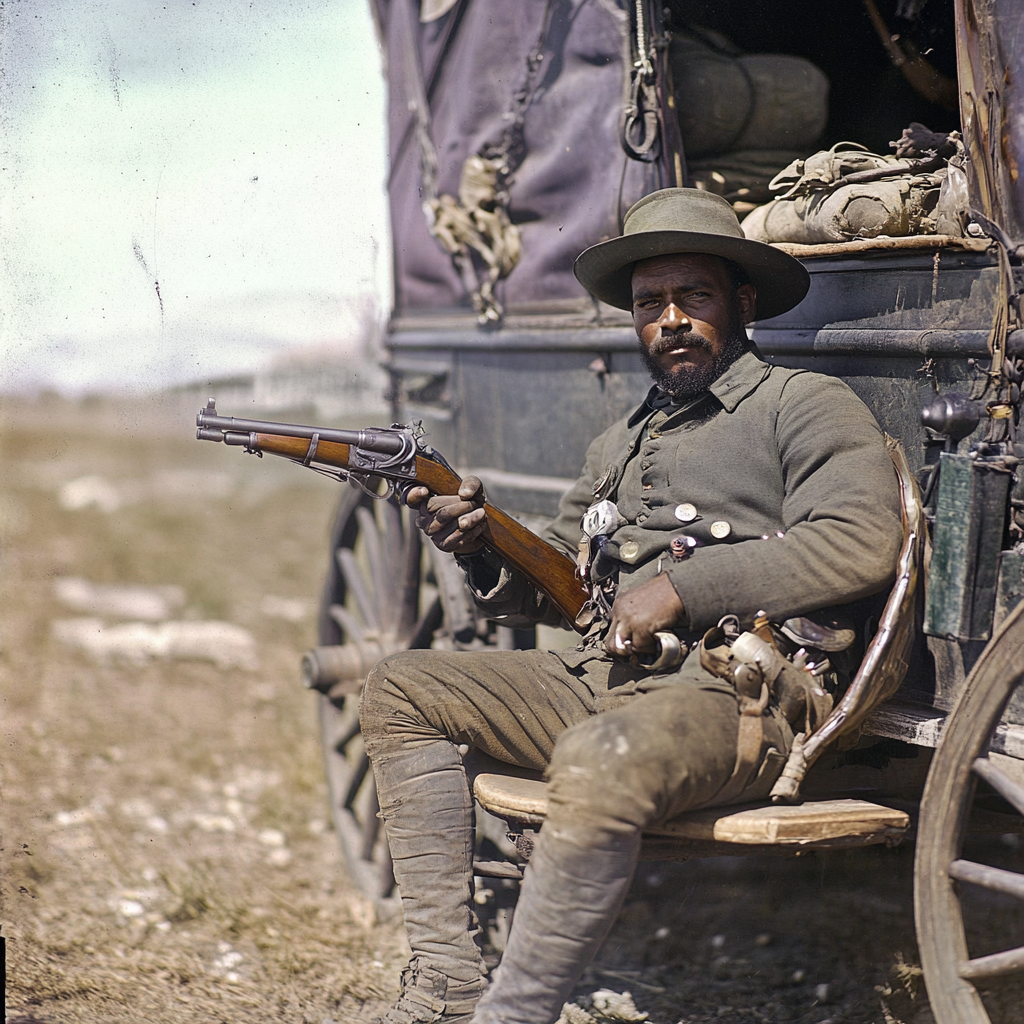 A South African Soldier and Wagon from 1900s