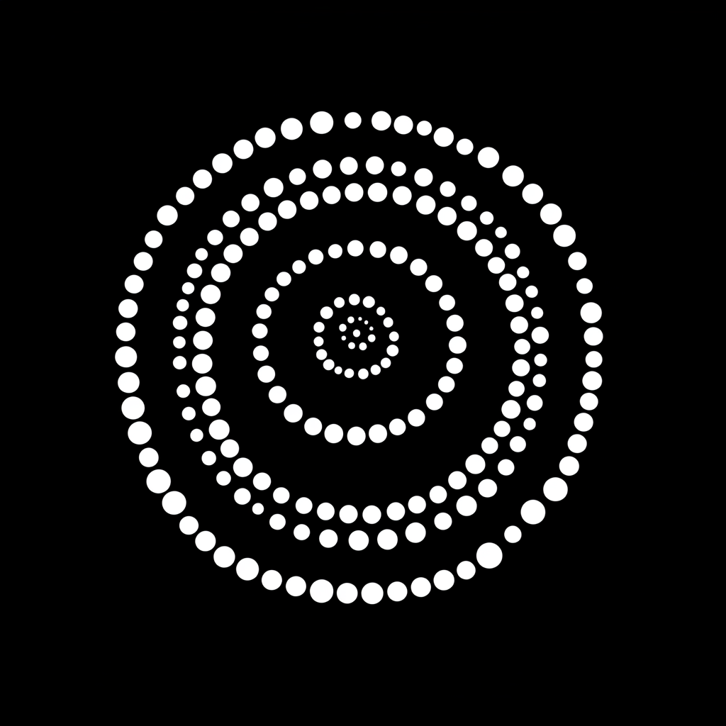 A Spiral of Dots in Abstract Circle Design