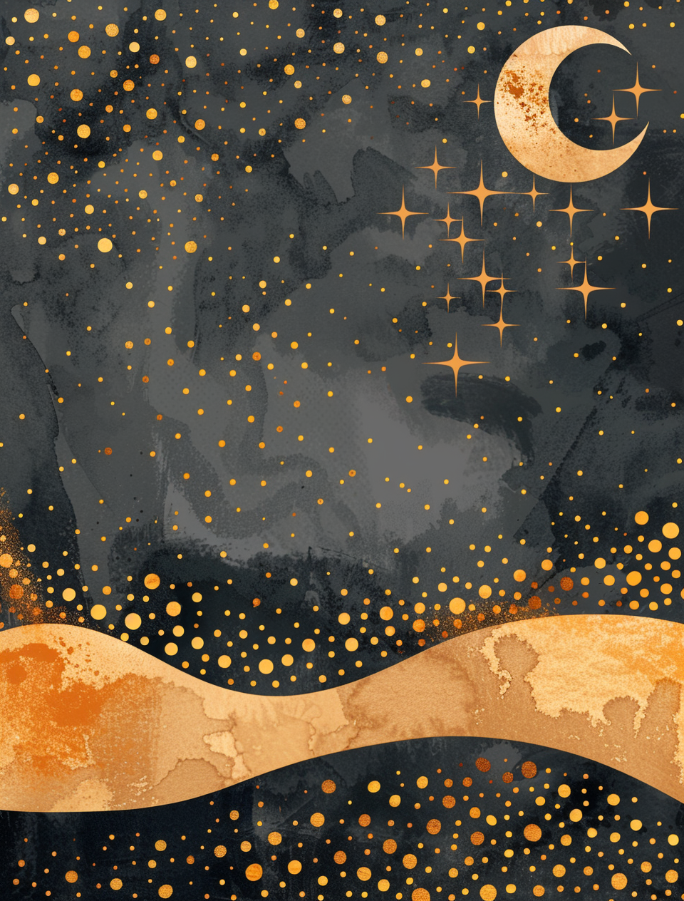 A Starry Night Sky with Glittering Stars and Moon.