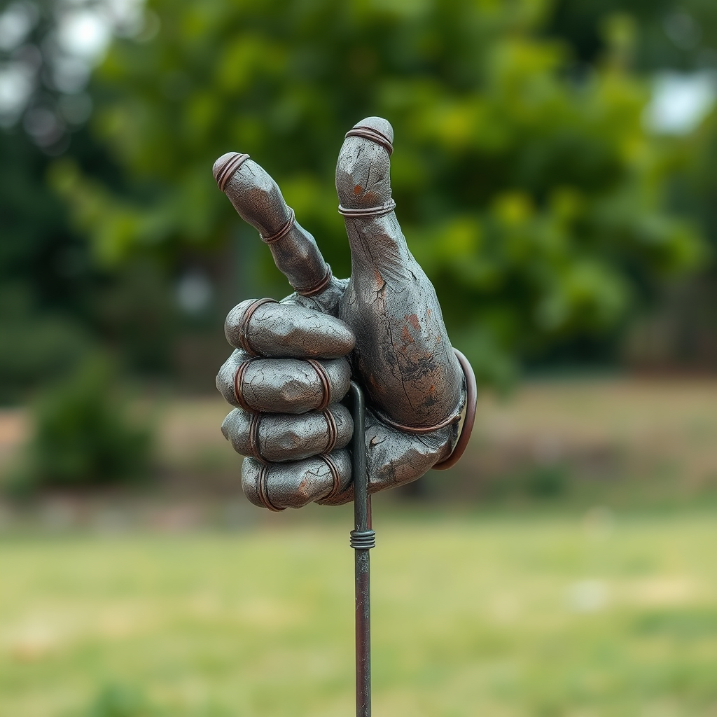 A Steel Rebar Hand Giving Thumbs Up