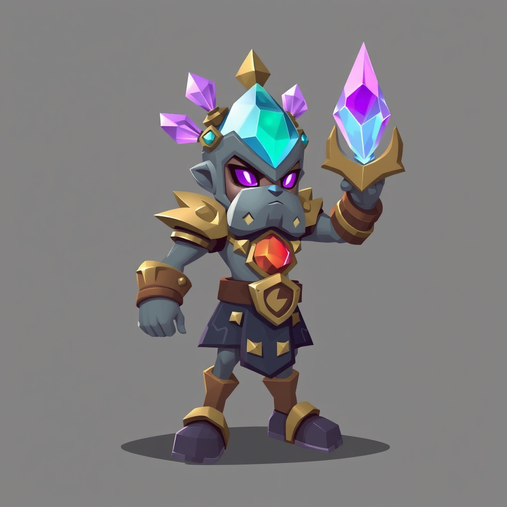 A Stone and Crystal Clash Game Character