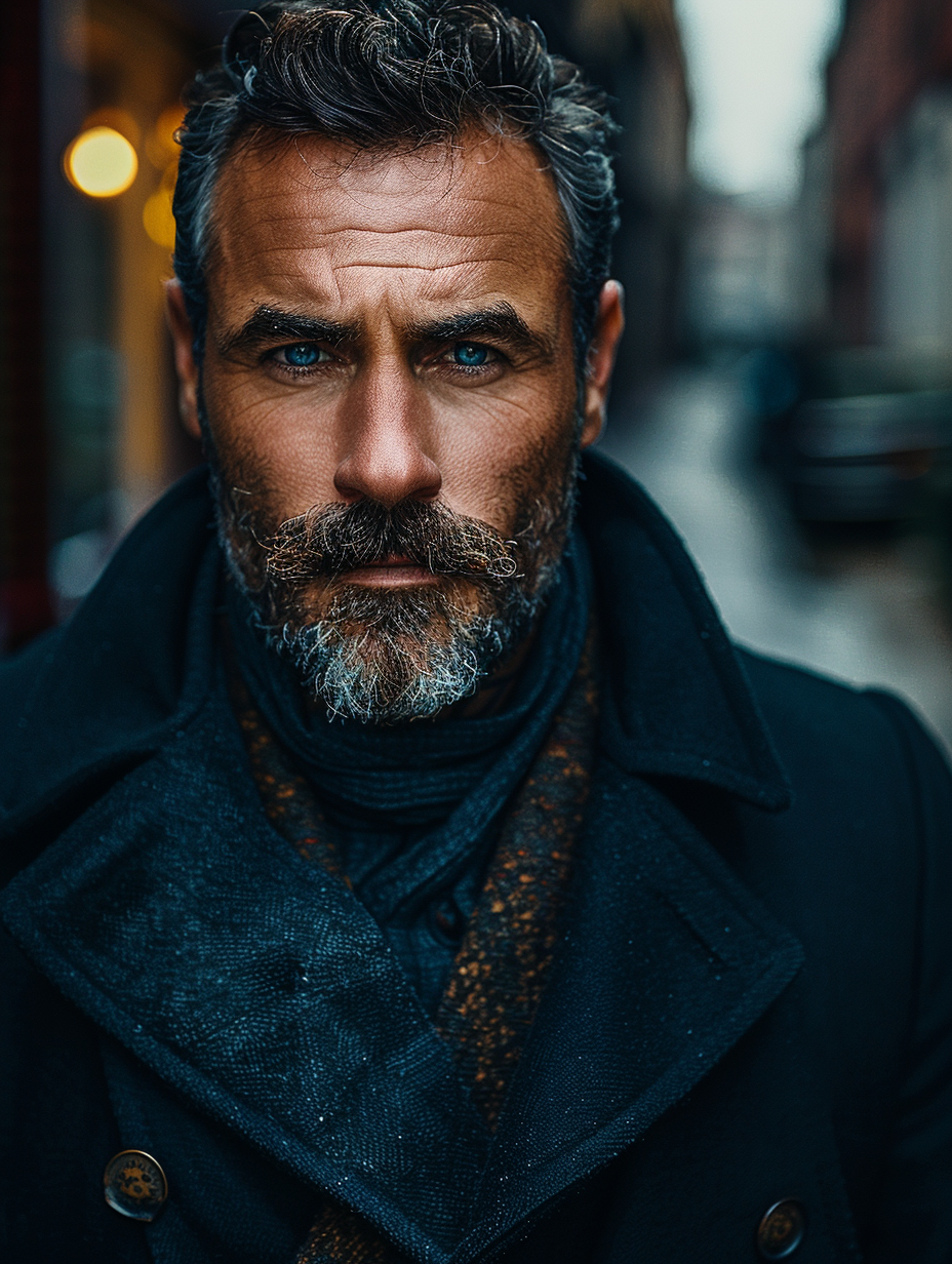 A Strong Brazilian Man in Dark Suit